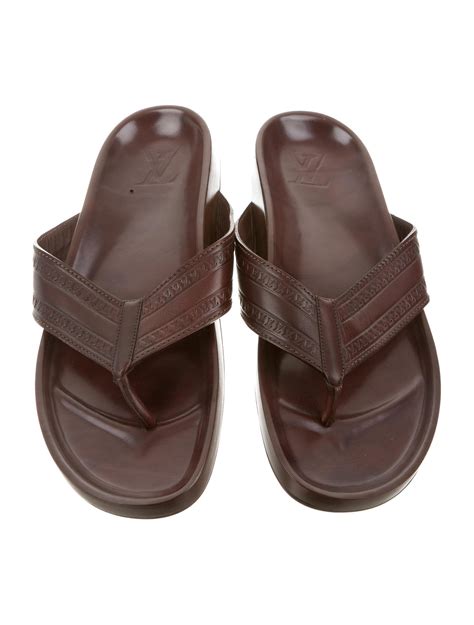 men's louis vuitton flip flops|Louis Vuitton monogram flip flops.